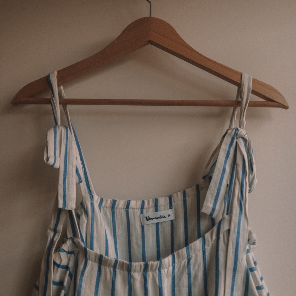 Striped white and blue camisole